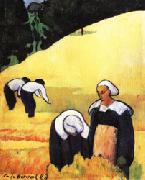 Emile Bernard The Harvest(Breton Landscape) oil painting reproduction